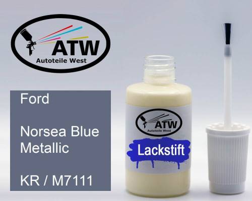Ford, Norsea Blue Metallic, KR / M7111: 20ml Lackstift, von ATW Autoteile West.